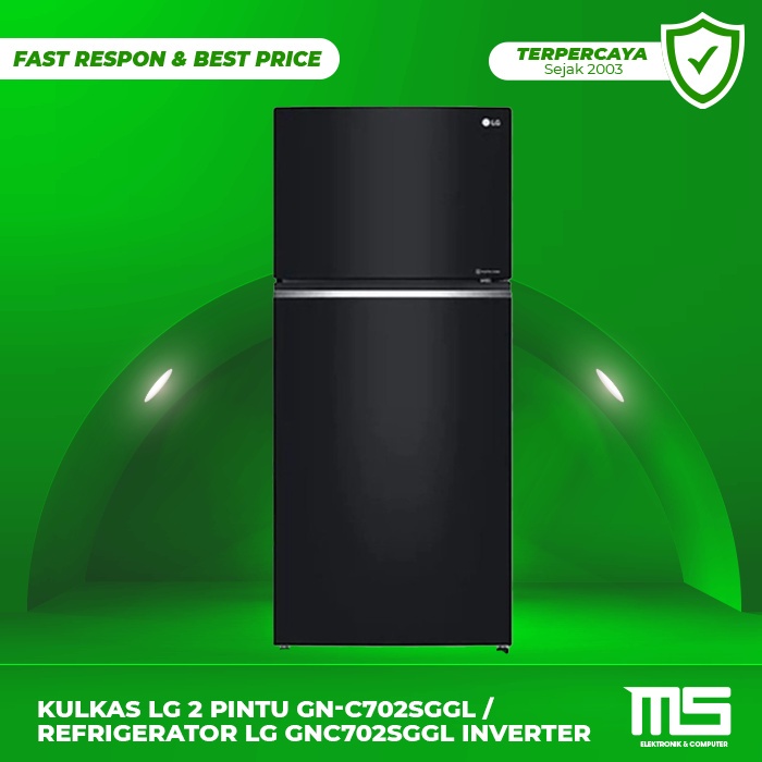 Kulkas LG 2 Pintu GN-C702SGGL / Refrigerator LG GNC702SGGL Inverter