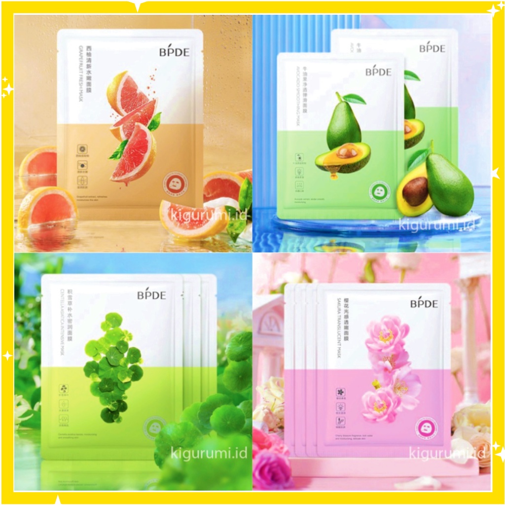 BPDE Fruit Mask Natural Facial Sheet Mask Masker Wajah Buah