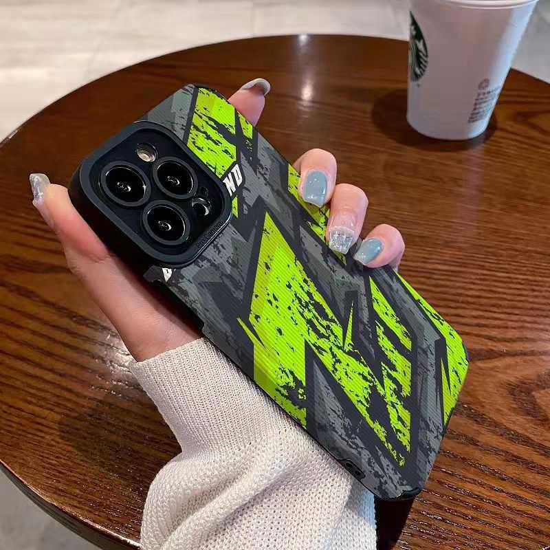 【Lamb Skin】City Boy flaw Soft Case for IPhone 6S 7 Plus 8 Plus X XS XR XS Max 11 13 12 14 PRO Max 14 Plus 12 13 Mini Camera Protect Fluorescent Green