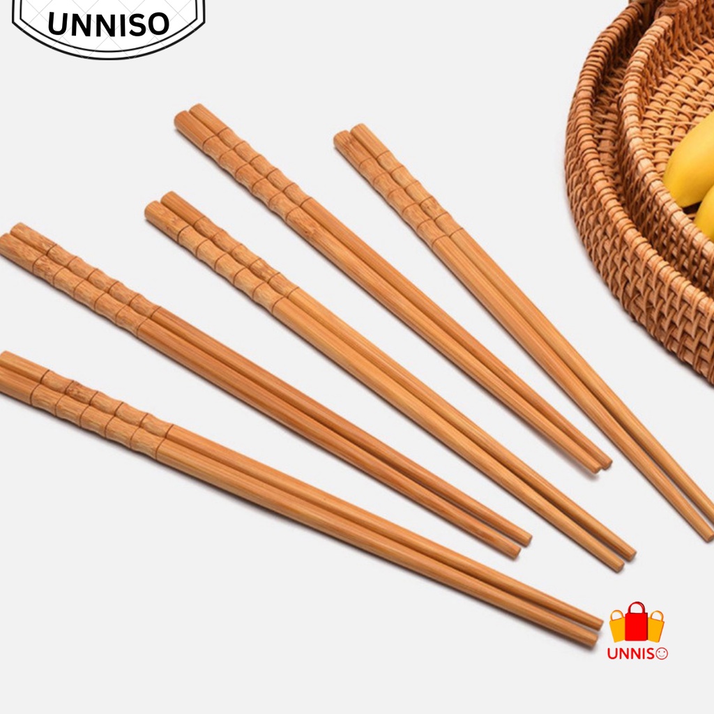 UNNISO - Sumpit Kayu Bamboo Chinese Style 1 Pasang