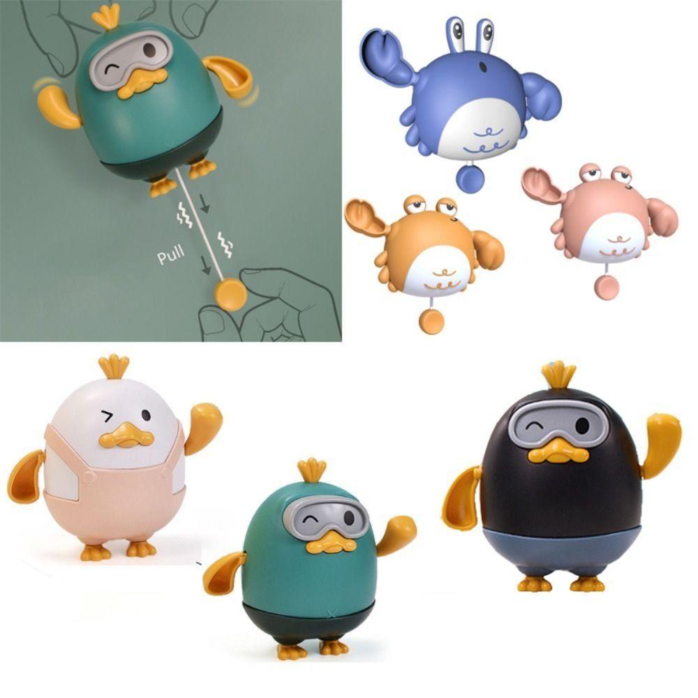 Lanfy Mainan Jarum Jam Penguin Hadiah Ulang Tahun Untuk Anak-Anak Kepiting Luka Bayi Renang Mainan Bayi Mandi Mandi Mencuci Tarik Garis Mainan Bebek Kecil Renang Mandi Permainan