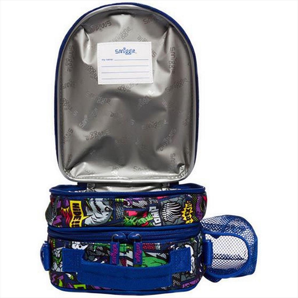 SMIGGLE Lunch Box 445651 Hardtop Curve Bright Navy Dino Lunchbox