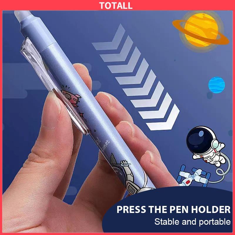 COD Pulpen Gel Desain Astronot Warna，Biru Hitam Mudah Dihapus，Stationery Accessories-Totall