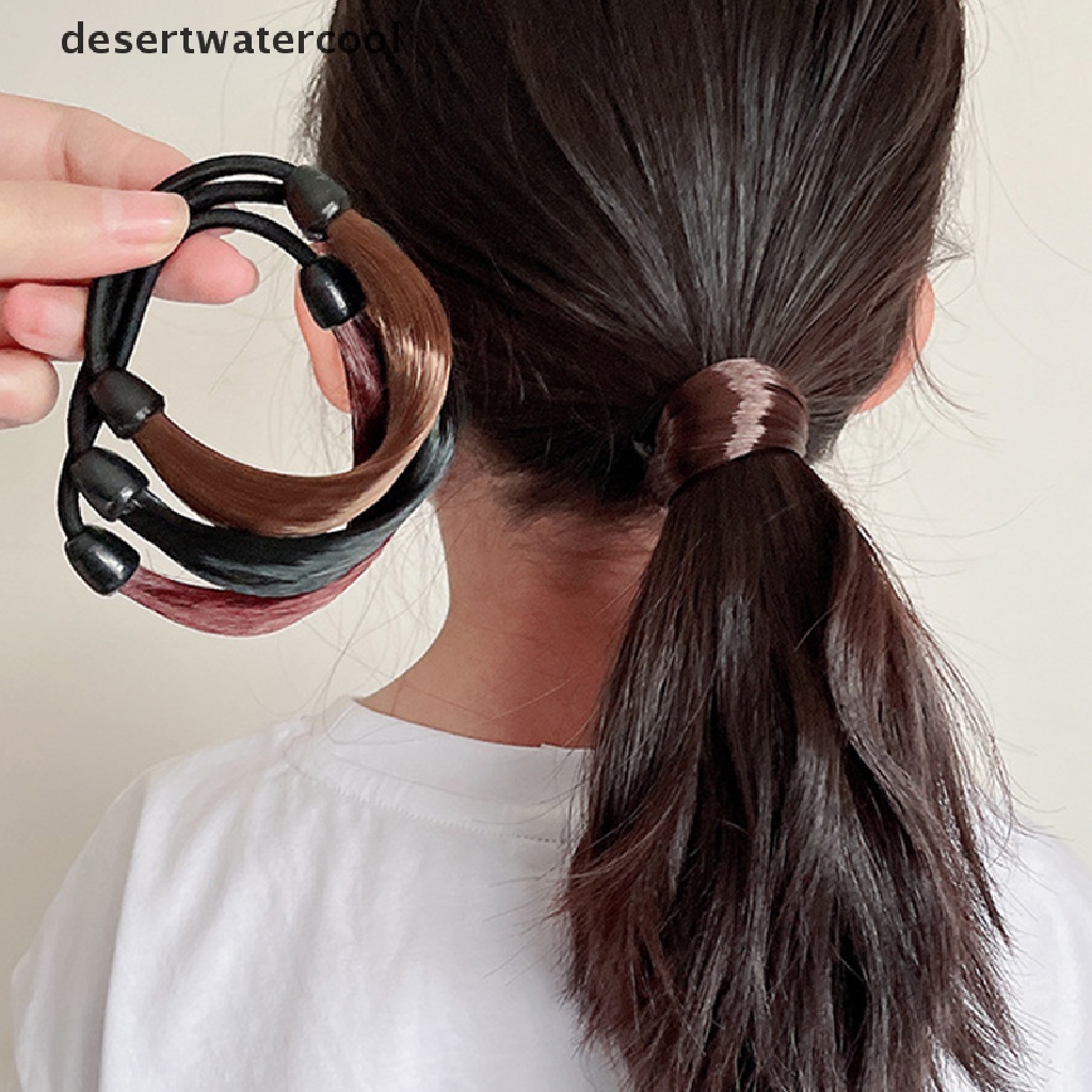 Deid Simulasi Wig Kepala Tali Fashion Wig Rambut Lingkaran Tali Rambut Elastis Tinggi Martijn