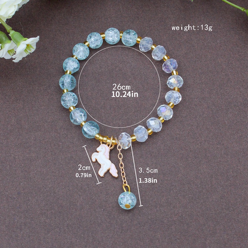 Giok Hijau Manik-Manik Unicorn Gelang Wanita Bulat Chalcedony Buddha Bead Yoga Bangles Penyembuhan Energi Perhiasan Hadiah