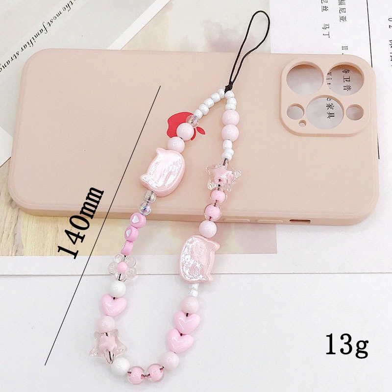 Rantai Manik-Manik Hewan Kucing Beruang Lebah Bluetooth Earphone Phone Case Tali Anti Hilang Untuk iPhone Android OPPO VIVO Huawei Xiaomi Redmi Samsung