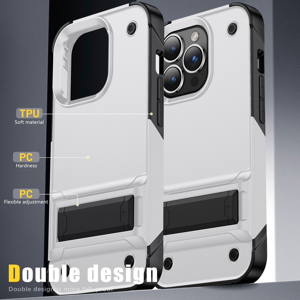 Holder shockproof phone caSE Cocok Untuk iphone 13 Pro 14 7 8 plus, TPU+PC phone protection, Dan Apple 12 Pro max 11 Pro xr xs max se 20 case Pelindung Handphone