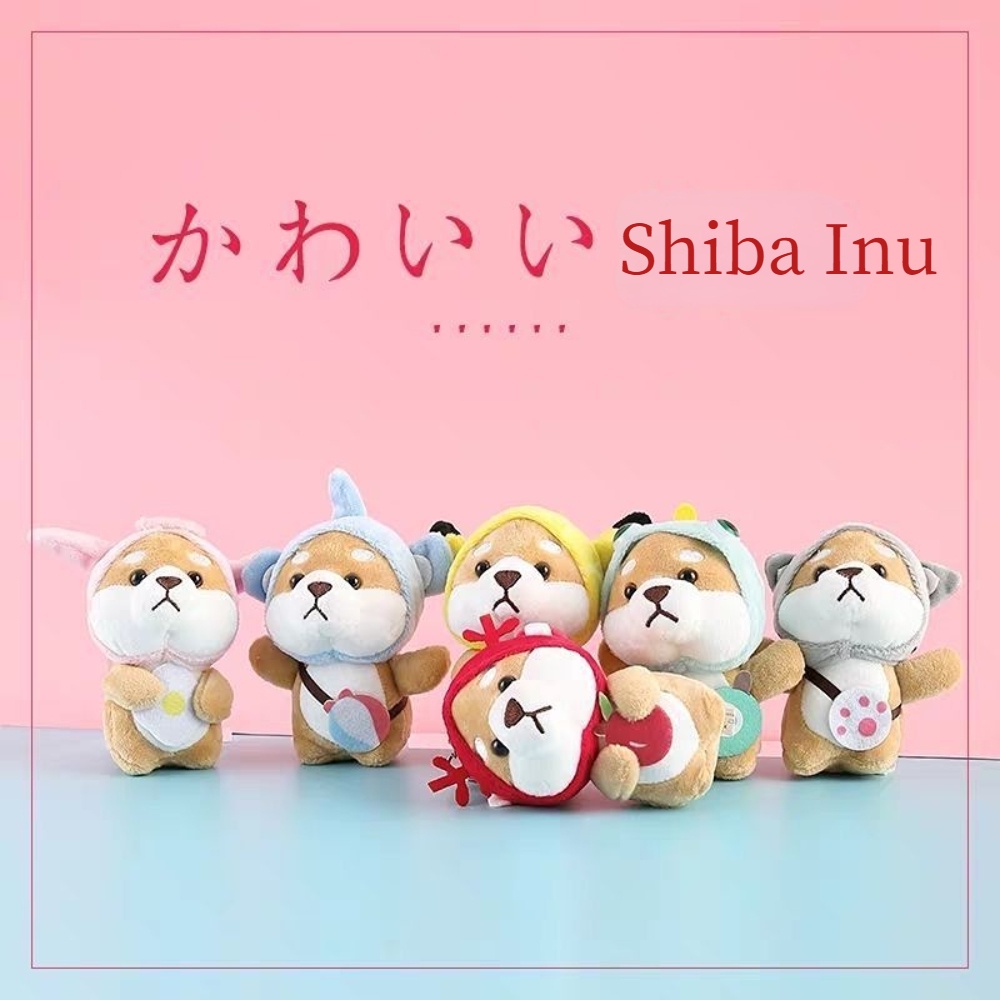 11 cm Anjing Lucu Plush Keychain Cute Puppy Boneka Tas Mainan Dekorasi Liontin Boneka Plush Key Ring Untuk Teman Hadiah Liburan