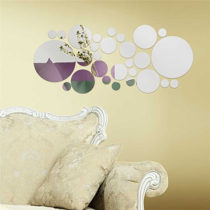 (BISA COD) FTIHSHP SOLEDI Sticker Dekorasi Dinding Round Mirror Acrylic 30 PCS - SL03