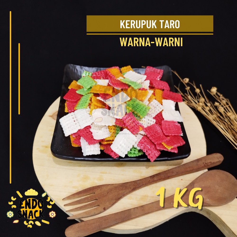 KERUPUK TARO 1Kg WARNA WARNI, Untuk Seblak, digoreng