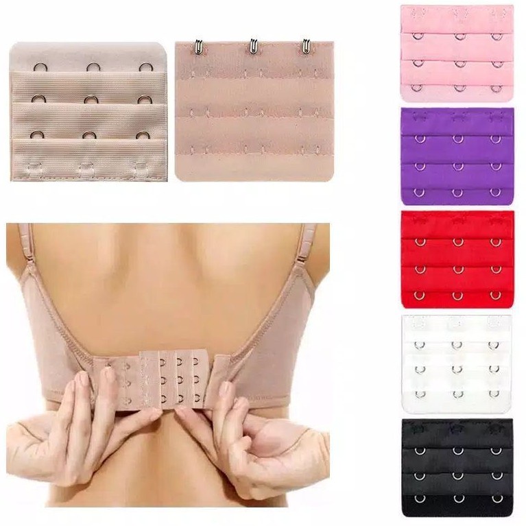 T&amp;Y Pengait Bra Tambahan 3 Kait Extension Bra 2 Kait Karet Sambung Bra 2 Baris Pengait Tali BH Super Extender Save Murah Import