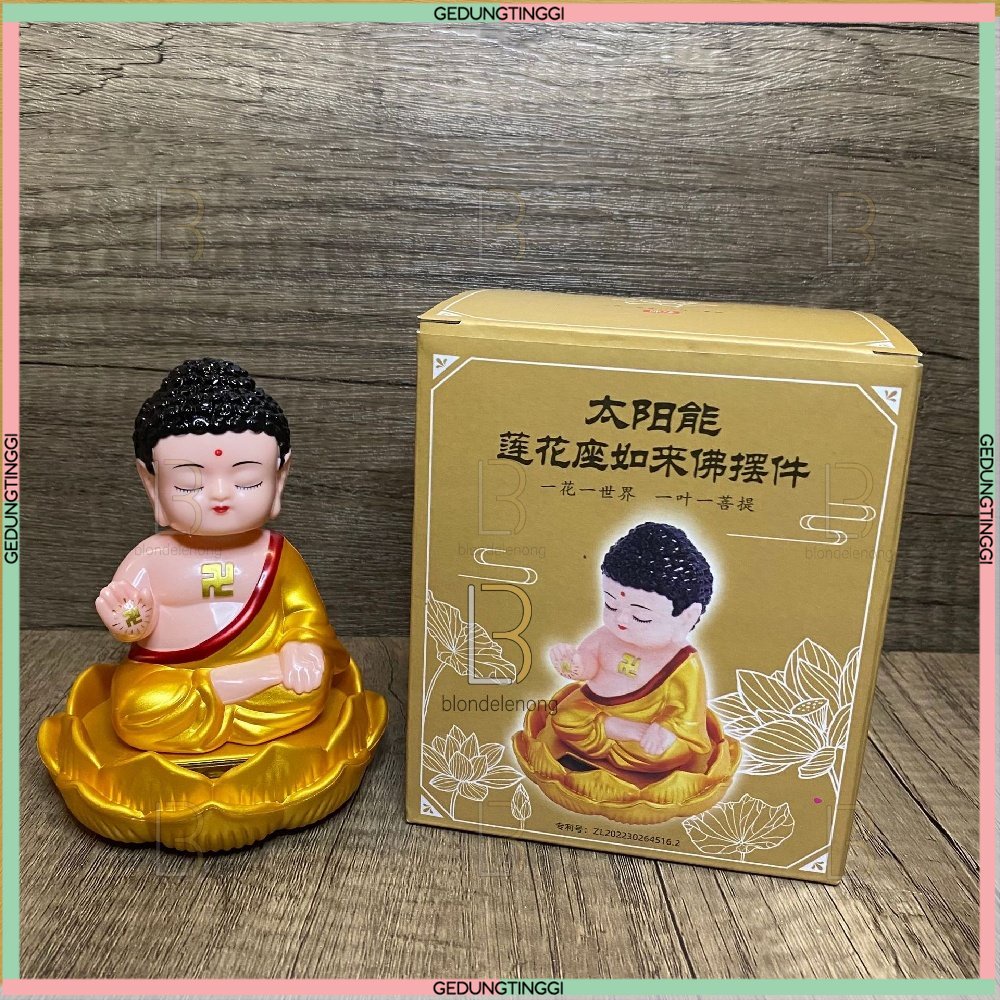 Patung Hiasan Boneka Pajangan Dewa Sakyamuni Maitreya Julaihut Milefo Biksu Gelang Tasbih Kalung Necklace Radio LAgu Buddha Budha Amitabha Statue Decoration Fortune Rejeki Rezeki Feng Shui Keberuntungan Goyang Dashboard Mobil Solar Baterai Mini Kecil Cina