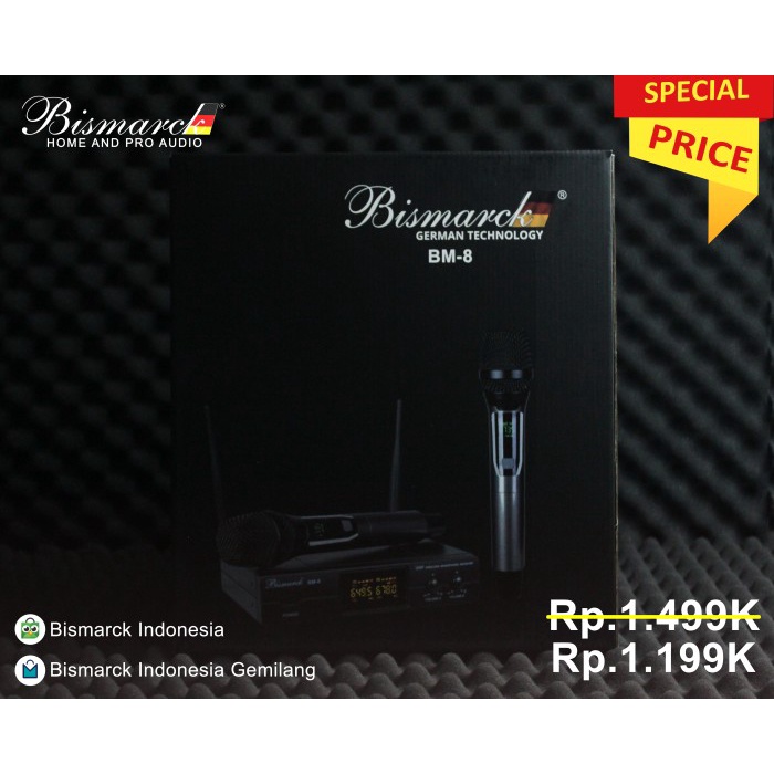 Professional Microphone Wireless UHF Frequency BM-8