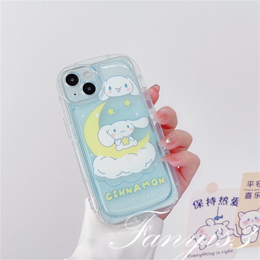 Redmi A1 Plus 10C 10A 10 9 9A 9C 9T Note 11 Pro+ 11s 11 10s 10 9s 9 Pro Poco X3Pro X3NFC Mi 11 Lite Cinnamoroll Moon Phone Case Bening TPU Soft Cover