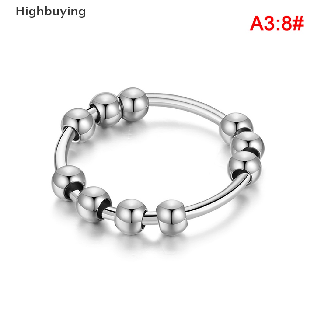 Hbid Baru Stainless Steel Manik-Manik Kecemasan Cincin Stress Relief Gelisah Rings Untuk Wanita Pria INS Gaya Sederhana Fashion Perhiasan Hadiah Tren Glory