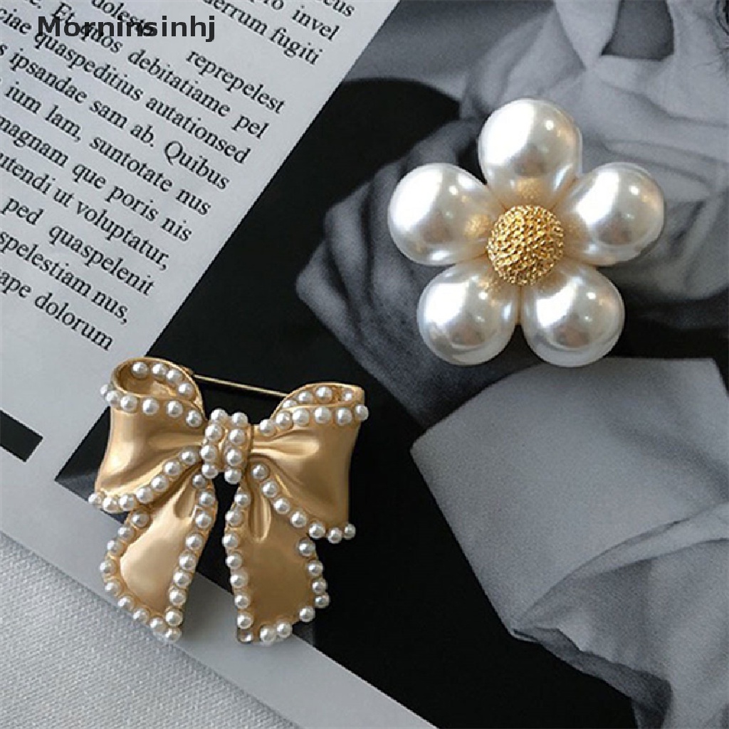 Mornin Mutiara Busur Bros Baroque Trendy Elegan Bros Pin Hadiah Pernikahan Pesta id