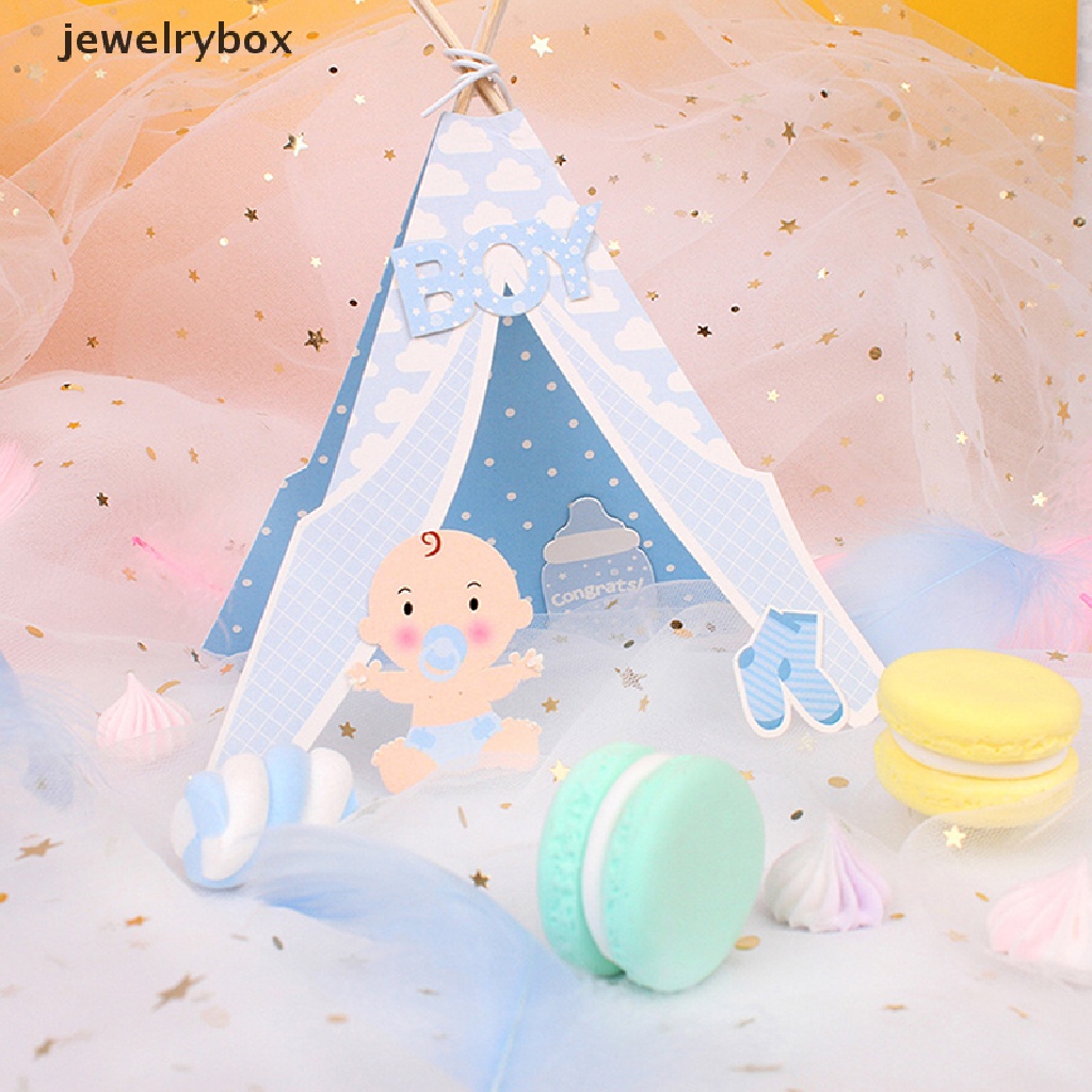 [jewelrybox] Blue Pink Girl Boy Tent Cake Topper Dekorasi Mengungkapkan Gender Pesta Kue Ulang Tahun Baby Shower Girl Kid Baptis Baptisan Cake Topper Butik