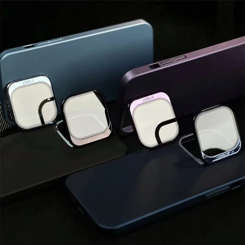 IPHONE Casing Hard Case Lensa Stand HD Invisible Ultra-Tipis Untuk Iphone13 14 Pro Max PC Frosted Pelindung Belakang Casing