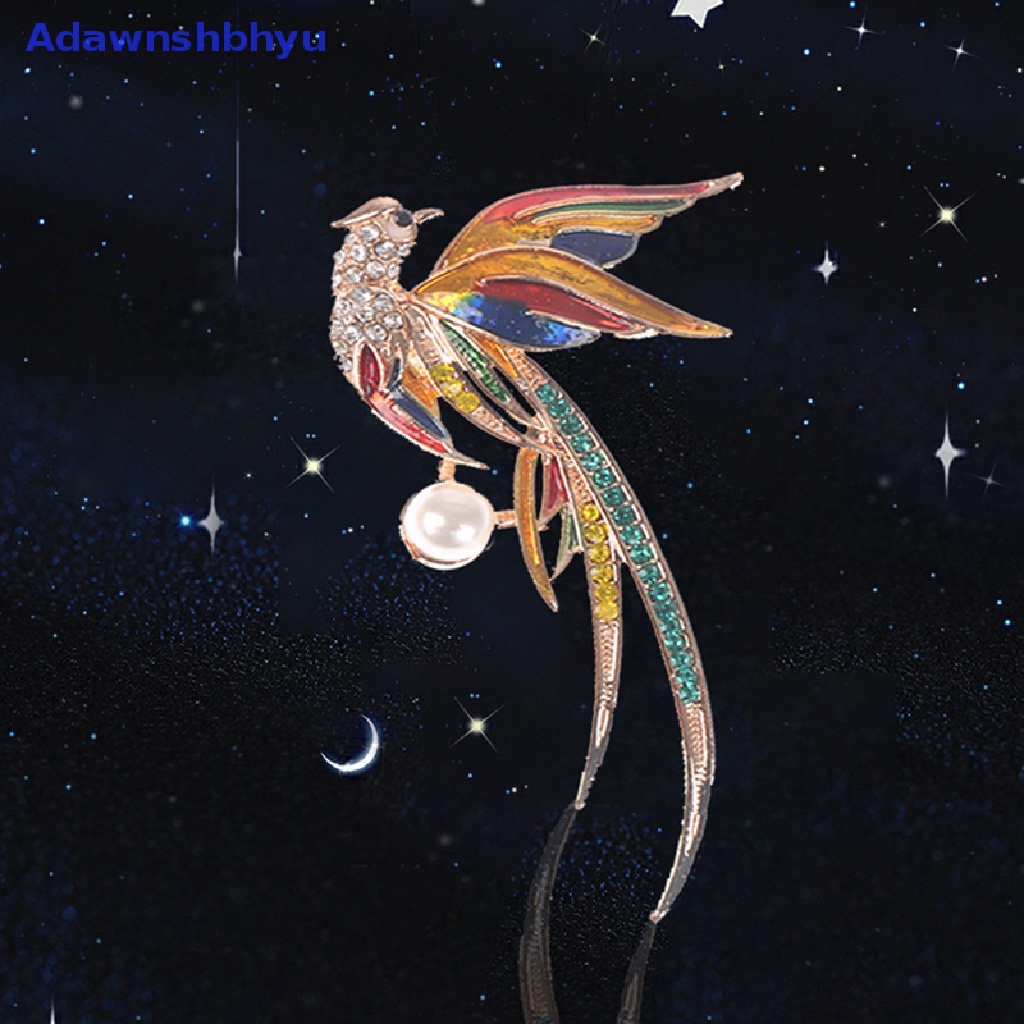 Adhyu Crystal Phoenix Bird Brooches For Women Enamel Flying Beauty Bird Party Office Brooch Pin Gifts Phoenix Oil Dripping Brooch ID