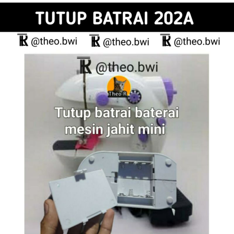 Sparepart tutup batrai mesin jahit mini portable 202a |Theo R