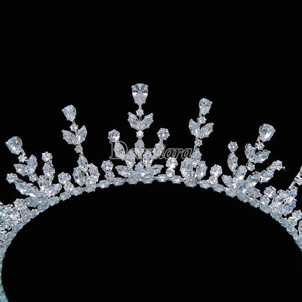 Fashion Mahkota Zirkon Halus Hiasan Kepala Pengantin Baroque Zircon Korea Pernikahan Crown