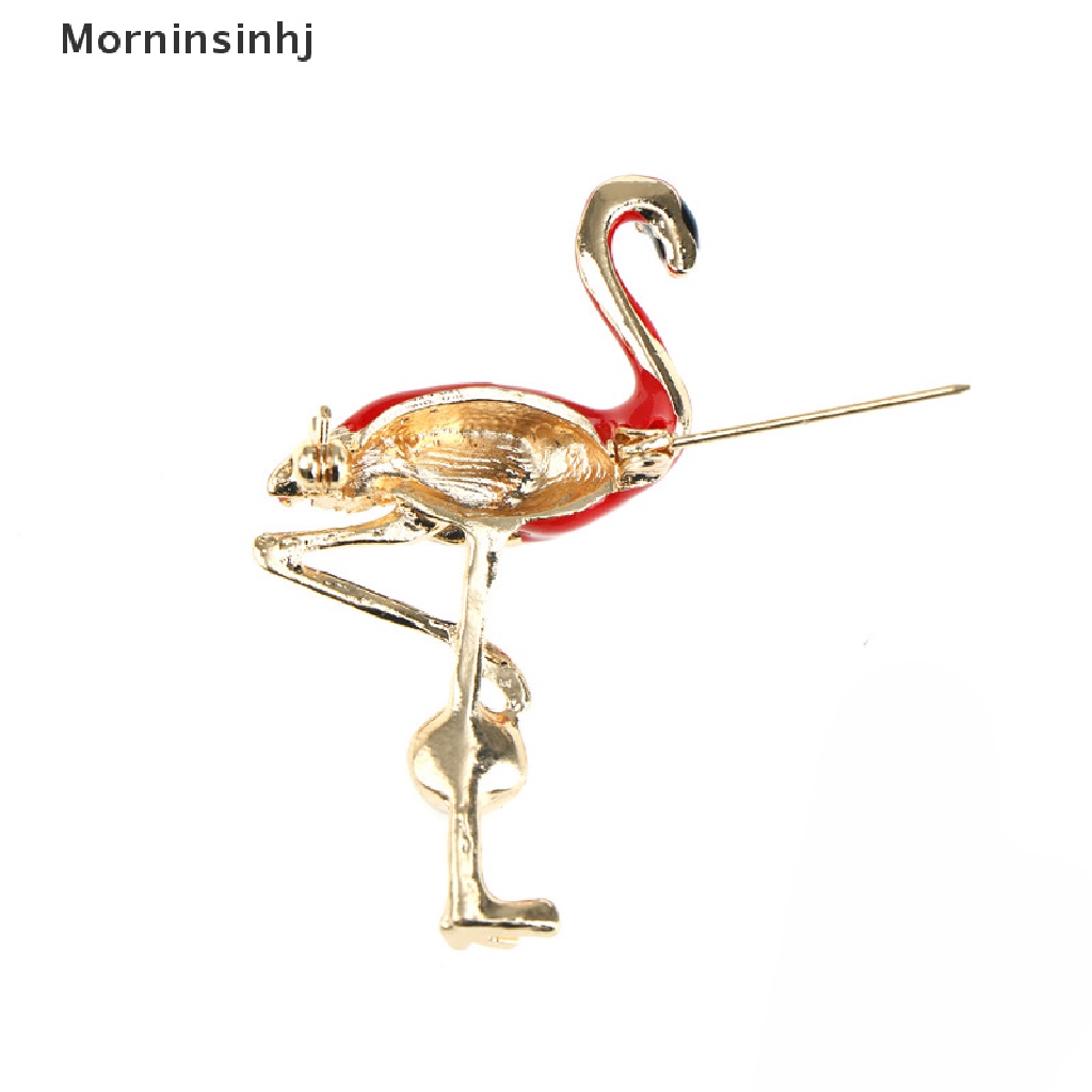 Mornin Bros Flamingo Hidup Unisex Wanita Dan Pria Brooch Pin Burung Baju Mantel Perhiasan id