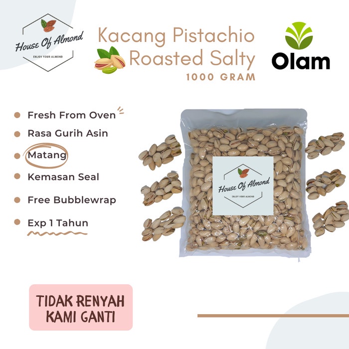 

Best Seller Kacang Pistachio Roasted 1kg salty (matang)