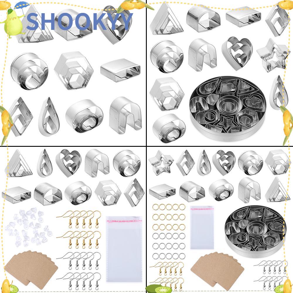 Chookyy Polymer Clay Cutters Set Fondant Kerajinan Keramik DIY Dengan Kait Anting