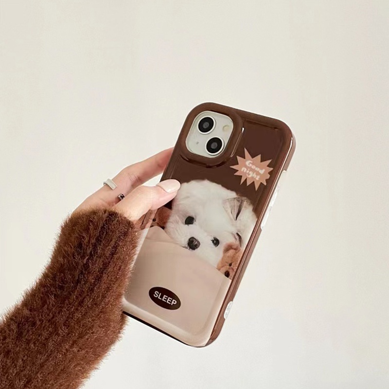 IPHONE Soft Phone Case Kompatibel Untuk Iphone14 13 11 12 Pro XS Max X XR 7 8 Plus Casing TPU Silikon Anjing Lucu Shockproof Cover