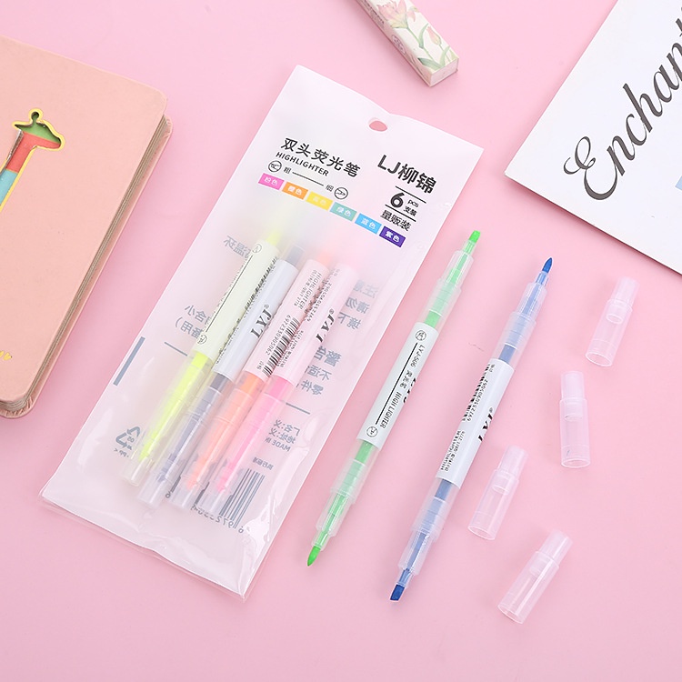 12 Warna stabilo panjang / 6 pcs stabilo highlighter warrna stabilo 2 kepala