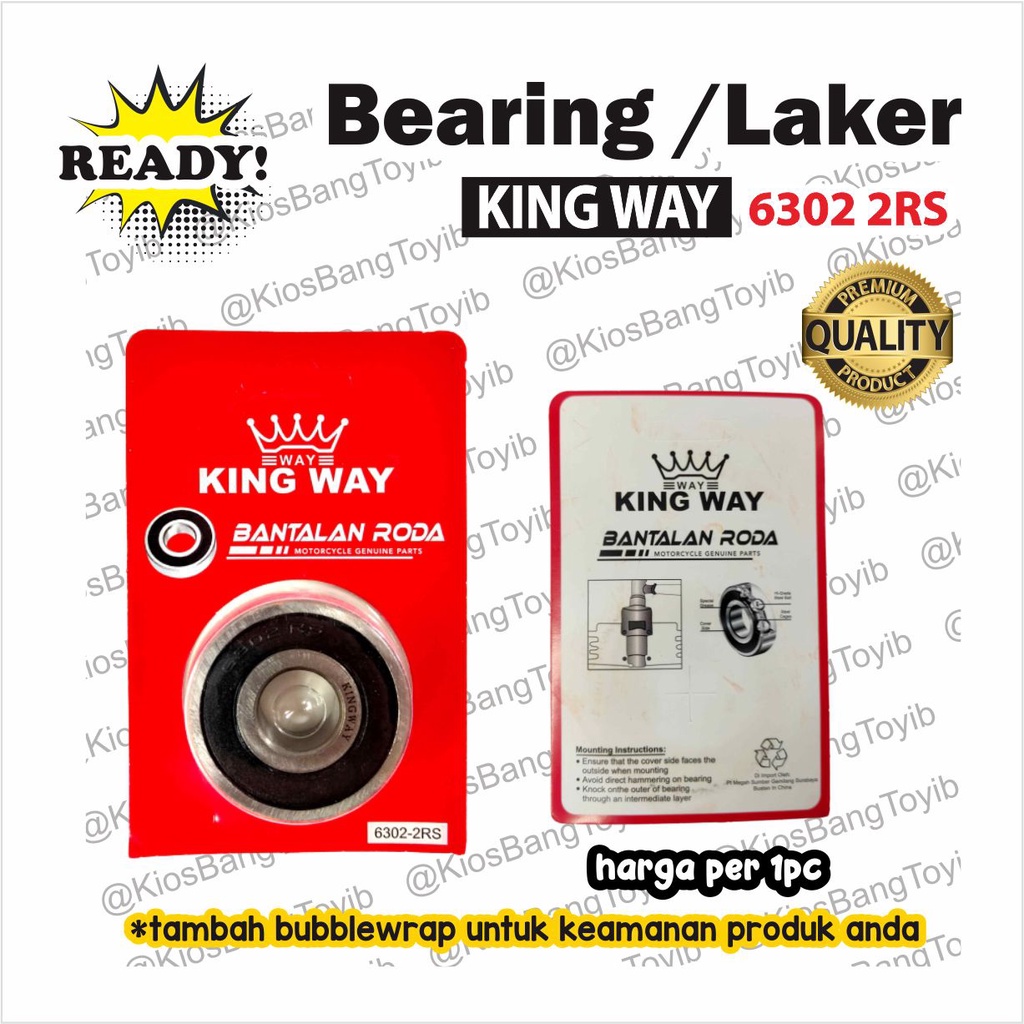 Bearing Laher 6302 As roda belakang GL-PRO MAX NINJA TIGER (KINGWAY)
