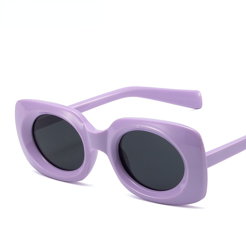 Kacamata Hitam Persegi Kepribadian Tren Perempuan Macaron Berwarna Kacamata Jalan Hip-hop Bungee Dancing Sunglasses