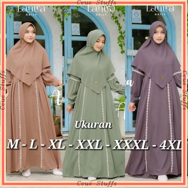 PREMIUM DISKON TREND  ALMIRA SYARI UKURAN M - L - XL - XXL - XXXL - 4XL GAMIS SET SYARI GAMIS JUMBO 