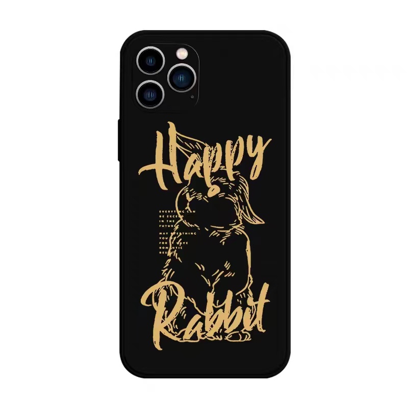 IPHONE Ins Pola Kelinci Cocok Untuk Iphone14 14pro 14plus 13 13pro 13prm iPhone12 7Plus 8Plus Xr XS 13 Pro Max Empat Sudut Casing Ponsel Tahan Guncangan