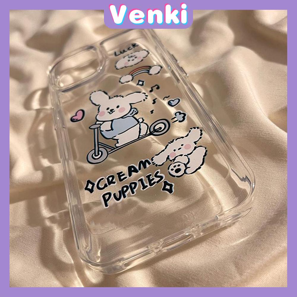 Case for iPhone 11 SOFT TPU Clear Space Case Cute Cartoon Puppy Case Plating Buttons Camera Protection ShockProof for iPhone 14 13 12 12 Plus 6 8 Plus XR XSS