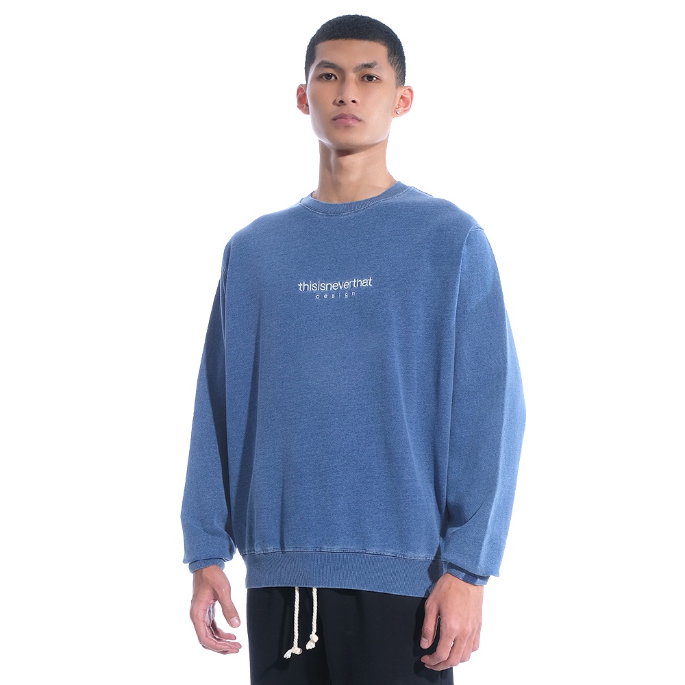 TNT Dyed Crewneck Sweatshirt Mid Blue