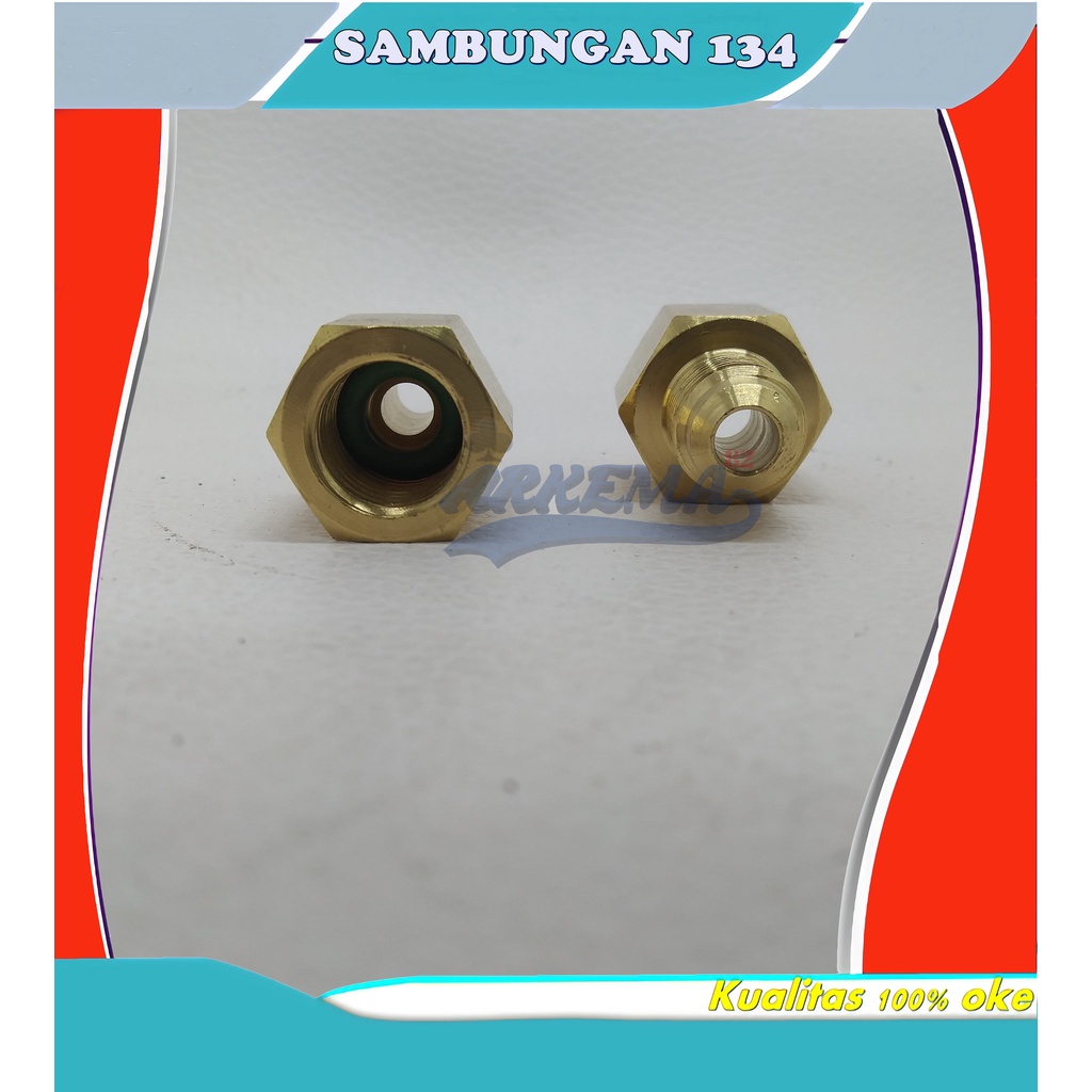 SAMBUNGAN NEPEL R134 ADAPTER | NEPEL TABUNG GAS FREON KLEA R 134   5/16&quot; KE 1/4&quot; | SAMBUNGAN R134