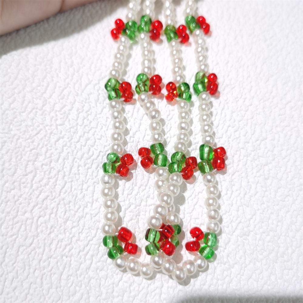 Mini Cherry Mutiara Rantai Ponsel Anti Hilang Lembut Tembikar Tali Tali Lanyard Manik Akrilik Warna-Warni Kasus Ponsel Kabel Gantung L152