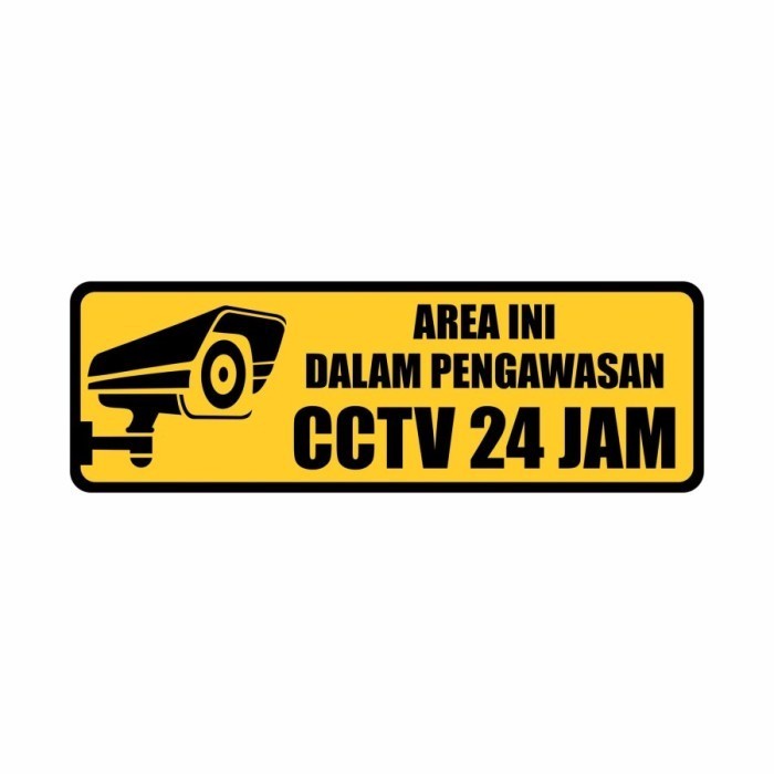 

Rambu CCTV /stiker area ini dalam pengawasan cctv / sticker cctv - Kuning, 20x5