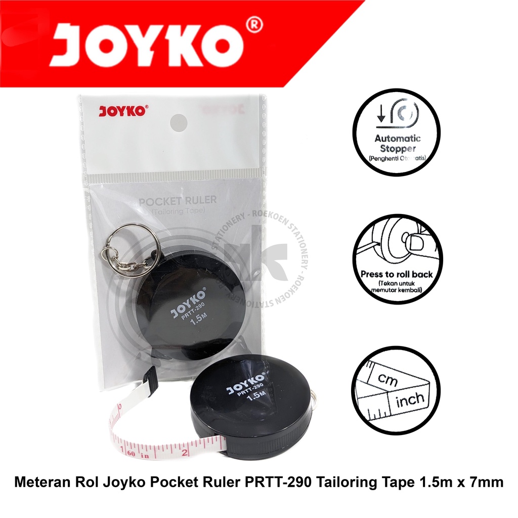 

Joyko Meteran Rol 1.5M Pocket Ruler PRTT-290 / Tailoring Tape 1.5m x 7mm