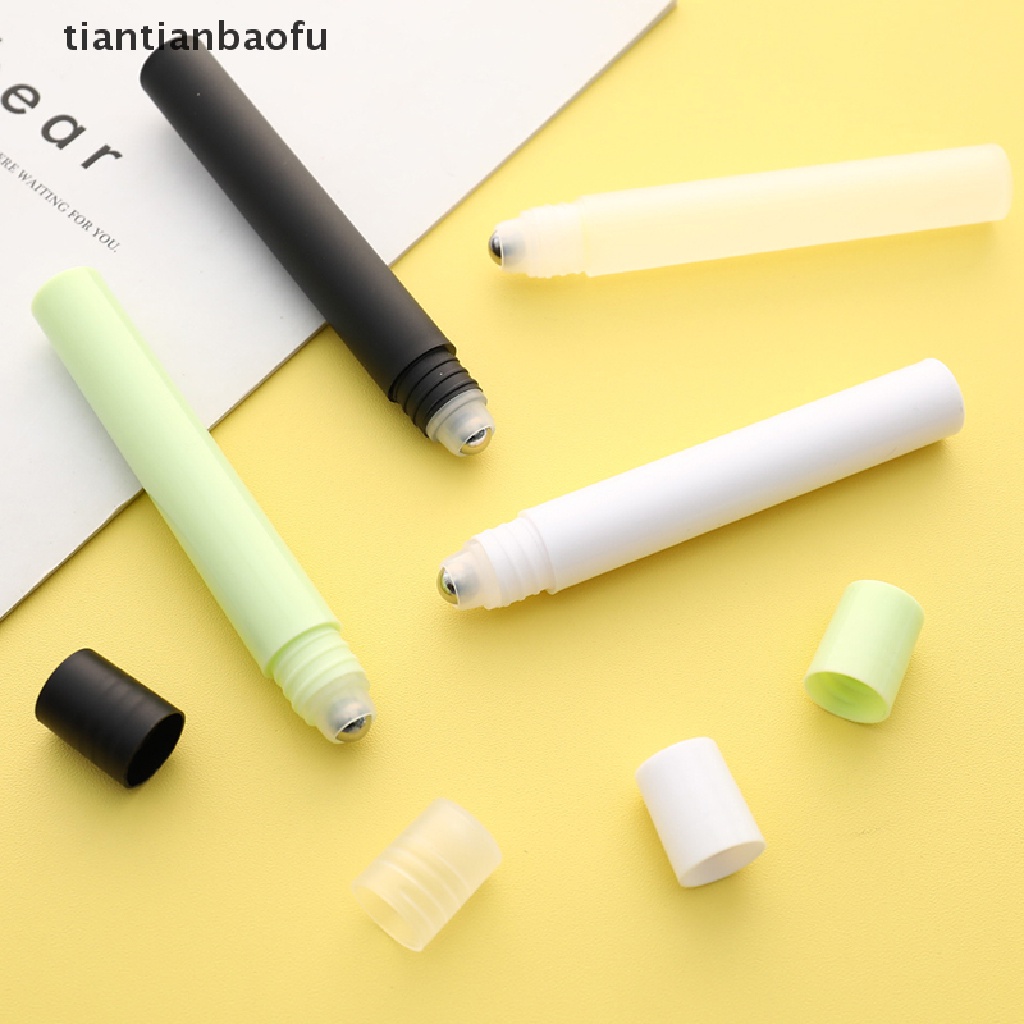 [tiantianbaofu] 10ml Botol Kosong Roll Roller Ball Wadah Minyak Stainless Steel Plastik Butik