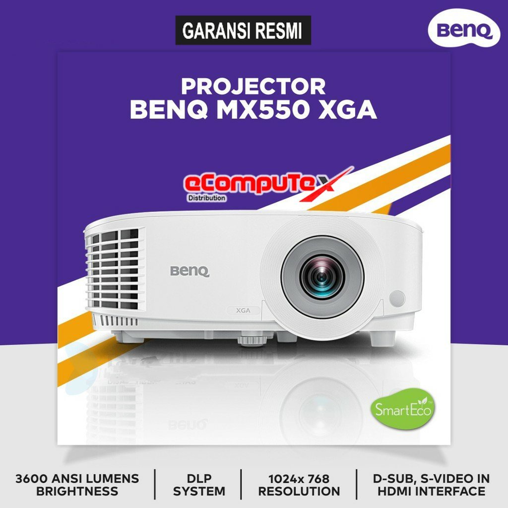 PROYEKTOR BENQ MX550 DLP XGA 3600 LUMENS / PROJECTOR MX 550 HDMI VGA GARANSI RESMI