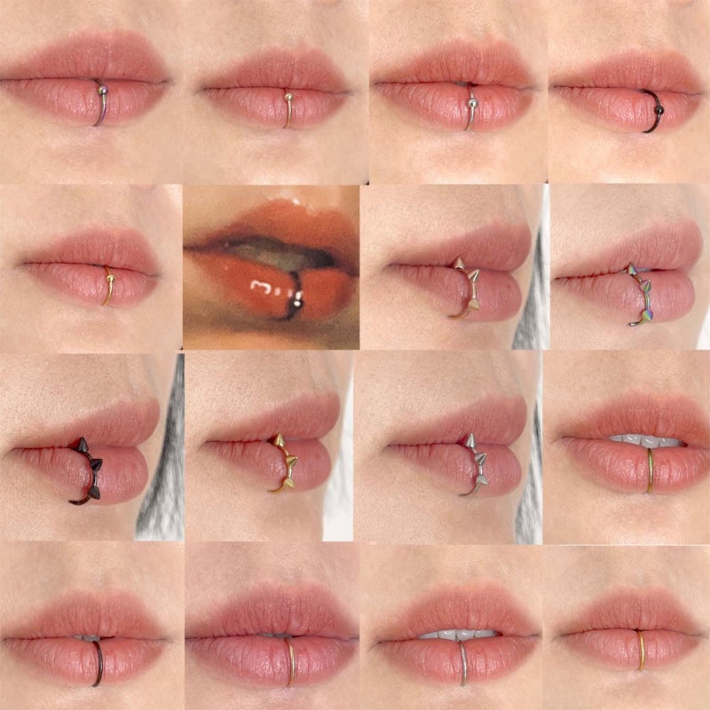 Siy Cincin Hidung Palsu Bibir Cincin C-Clip Tindik Bibir Burun Nose Rings Hoop Wanita Non Piercing Perhiasan Tubuh Anting Sexuali
