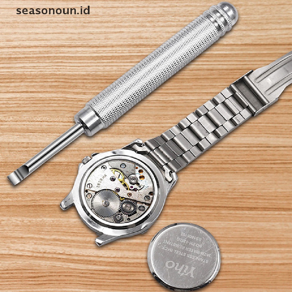 Seasonoun Alat Reparasi Jam Tangan Watch Case Opener Watch Back Long Handle Remover Repair Tool.