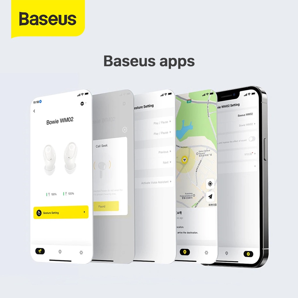 Baseus WM02 Plus TWS Headset Bluetooth Earphone Mini Earbuds Handsfree - NGTW28