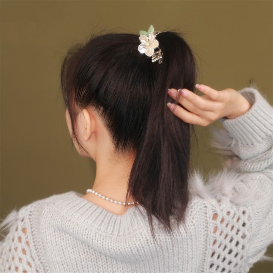 Korea Logam Kristal Bunga Rambut Klip Rumbai Mutiara Jepit Rambut Hair Claw Woman Aksesoris Rambut