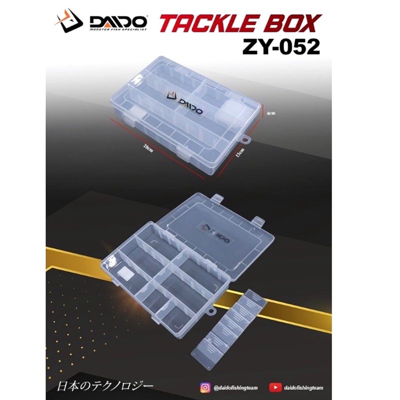 Kotak Kail Pancing Daido Tackle Box ZY-059, ZY-052, ZY-014 &amp; ZY-053 Banyak Slot Berkualitas Murah - Engkus Fishing