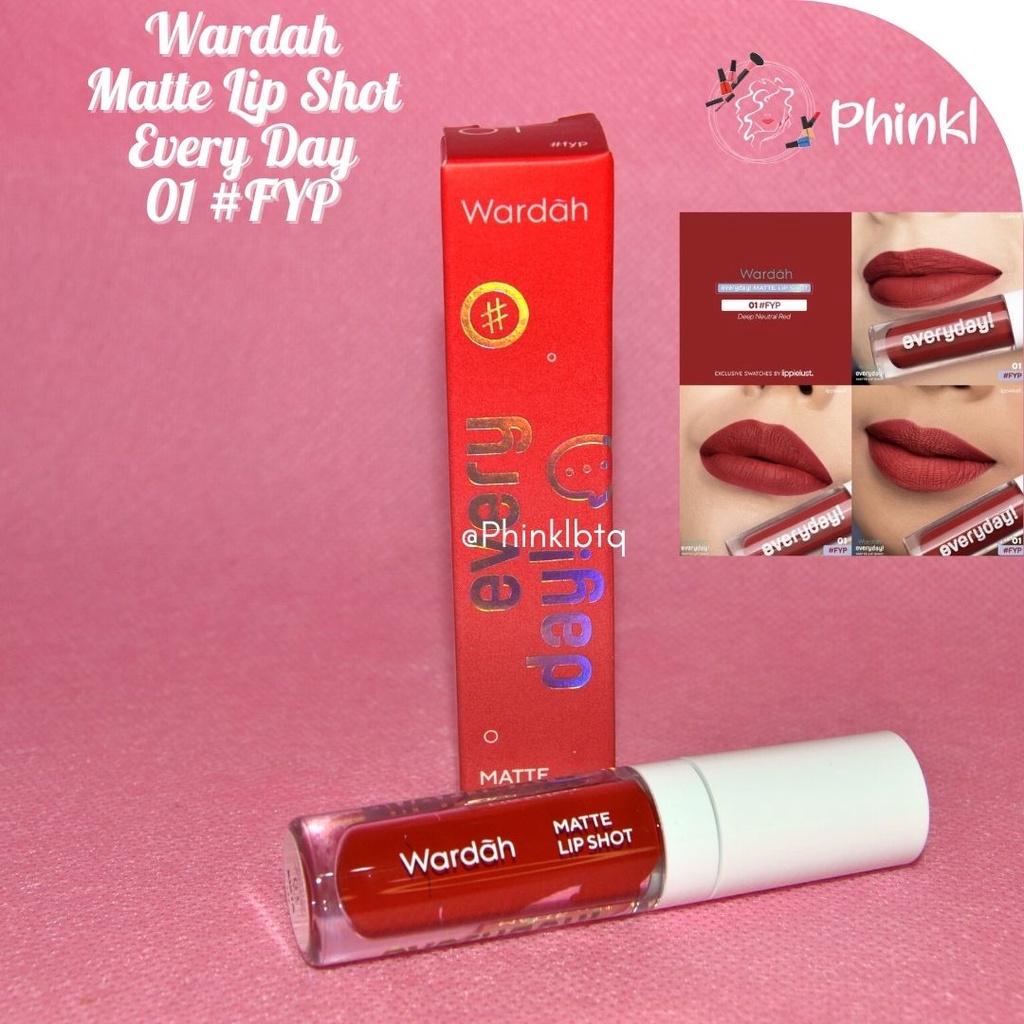 `ღ´ PHINKL `ღ´ Wardah Everyday Lip Shot lipcream matte lipstick cair mudah di blend