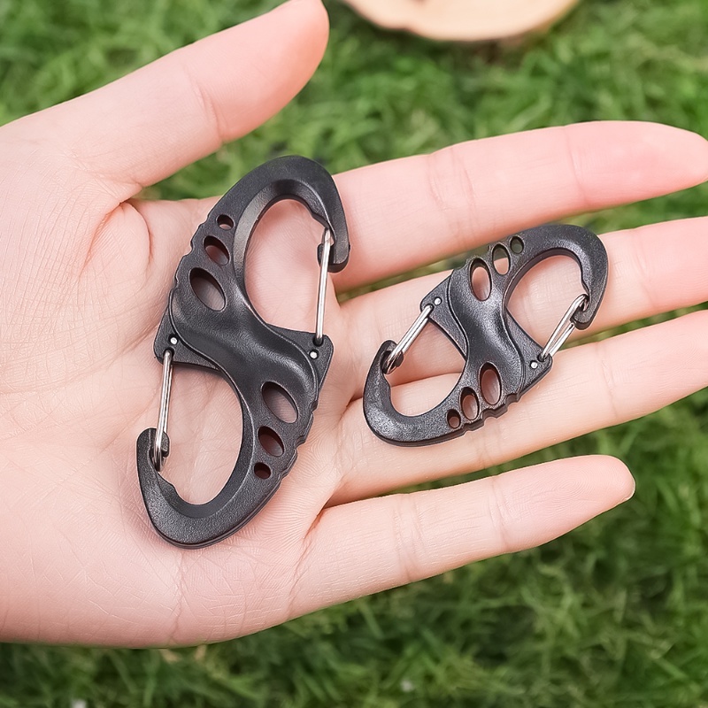 Bentuk S Snap Klip Gear Gesper Outdoor Camping Springs Ransel Gesper Mini Gantungan Kunci Kait Ransel Cincin Sambung Menyesuaikan Gesper Gunung Gesper Carabiner Plastik
