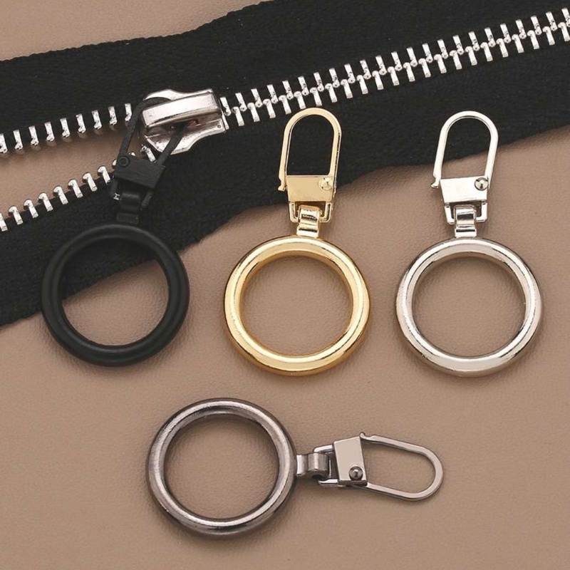 Alloy Round Zipper Lock DIY Jahit Aksesoris Dilepas Kepala Ritsleting Koper Pengganti Liontin Zipper